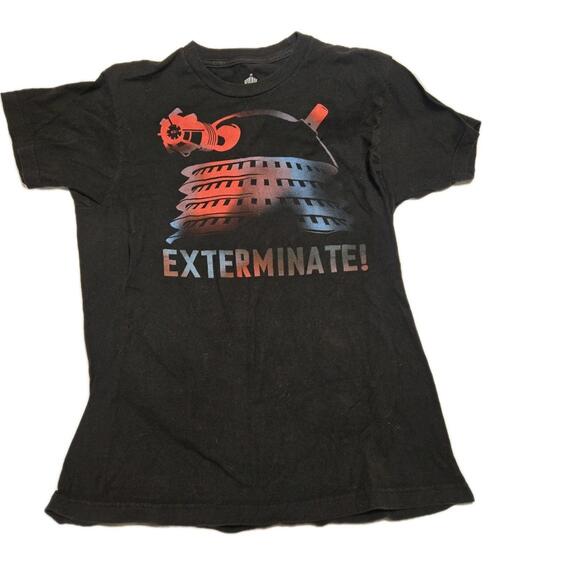 Dr. Who & The Daleks Exterminate Graphic T shirt Men's Size M Black - Picture 1 of 6